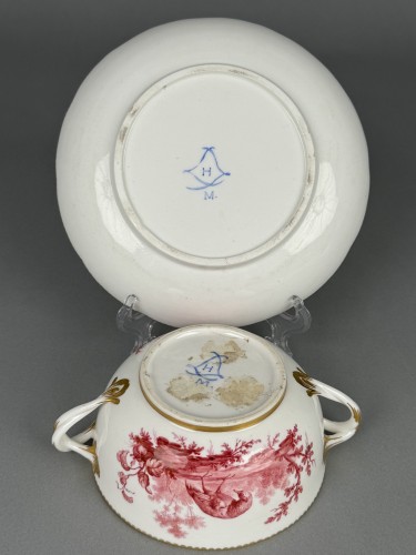 Antiquités - Sèvres soft-paste porcelain écuelle decorated by Jean-Louis Morin