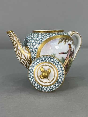 Porcelain & Faience  - Sèvres Soft-Paste Porcelain Oviform Tea Pot, 1785