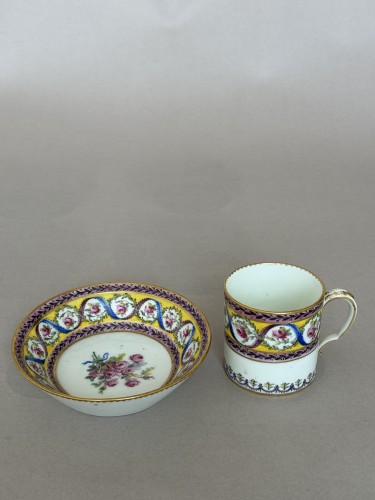 Porcelain & Faience  - Sèvres Porcelain Tasse Litron and Saucer, collection of Ostave Du Sartel 