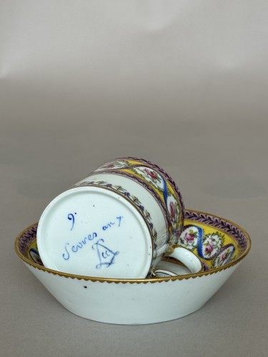 Sèvres Porcelain Tasse Litron and Saucer, collection of Ostave Du Sartel  - 