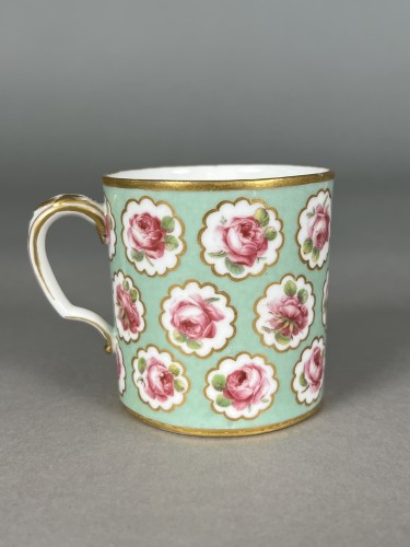  - A Sèvres Hard-Paste Porcelain Cup and Saucer with Rose Garland Decoration