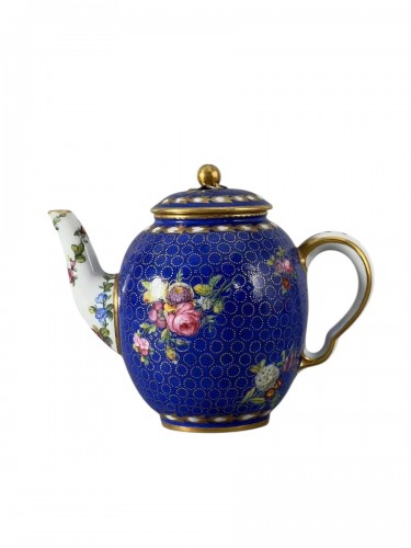 18th-Century Sèvres Soft-Paste Porcelain Floral Teapot