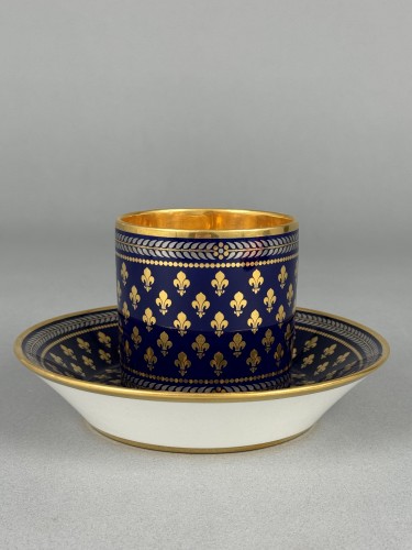 Royal Cup and Saucer in Sèvres Porcelain, First Grand Size - 