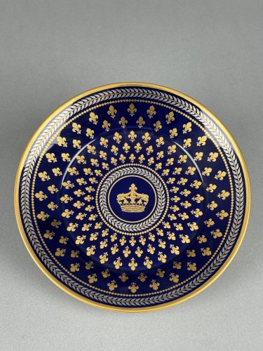 Antiquités - Royal Cup and Saucer in Sèvres Porcelain, First Grand Size
