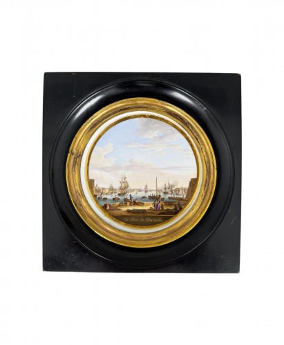 Sèvres porcelain painting: "Le Port de Marseille"
