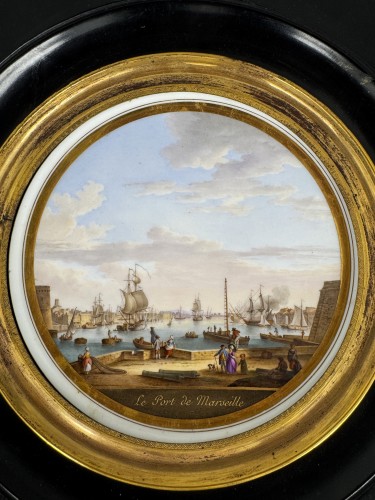 Porcelain & Faience  - Sèvres porcelain painting: &quot;Le Port de Marseille&quot;