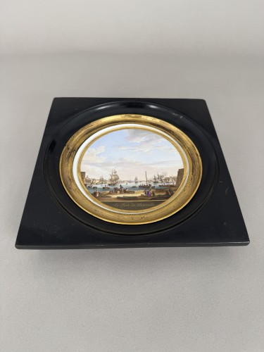 19th century - Sèvres porcelain painting: &quot;Le Port de Marseille&quot;