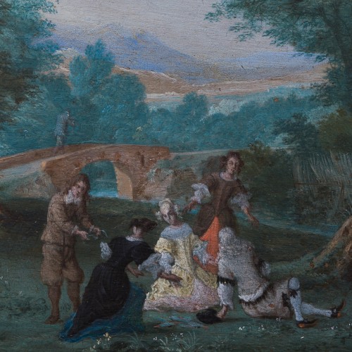  Paysage boisé avec une compagnie élégante, attribué à Pieter Gysels (1621-1690/91) - ClassicArtworks Stockholm