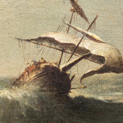 Tableaux et dessins Tableaux XVIIIe siècle - Expédition dans les eaux orageuses, attribué à Francesco Guardi (1712-1793)