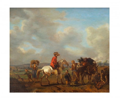 Landscape with Gentleman on Horseback - Duch school of the 17th century  Circle of Philips Wouwerman