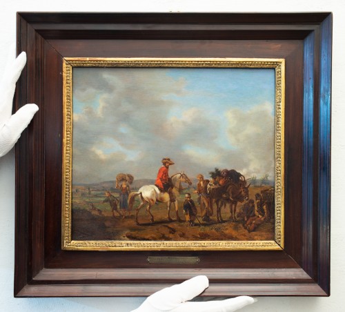 Tableaux et dessins Tableaux XVIIe siècle - Paysage animé - École néerlandaise du 17e siècl