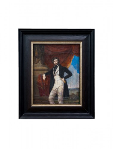 Portrait d'un gentilhomme, grande miniature sur ivoire - Daniel Saint (1778-1847)