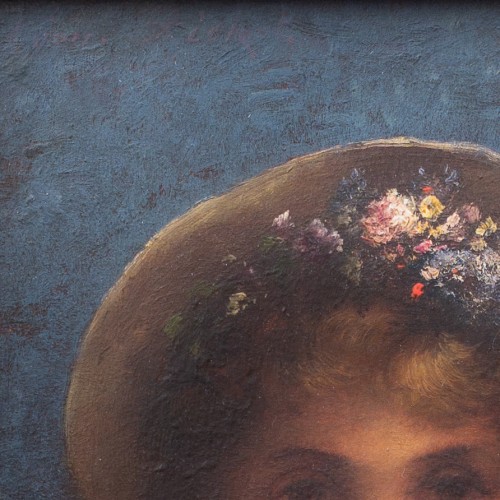 La française au chapeau fleuri - Léon Richet (1847-1907) - ClassicArtworks Stockholm