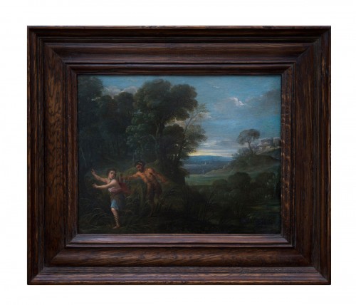 Paysage avec Pan et Syrinx, École flamande du XVIIe siècle