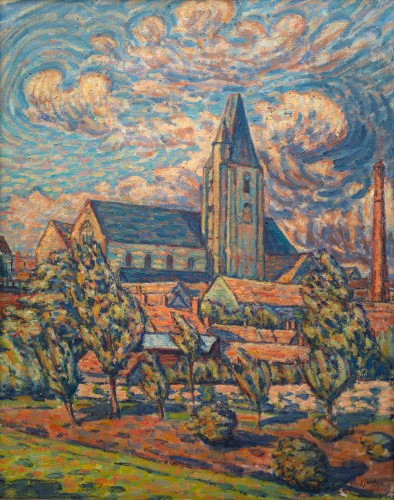 Temps orageux à Saint-arnoult - Dick Beer (1893-1938) - Tableaux et dessins Style 