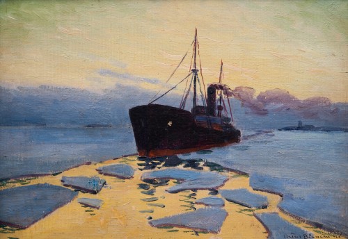 Artur Bianchini (1869-1955) - Navire dans la glace, vers 1910-1912