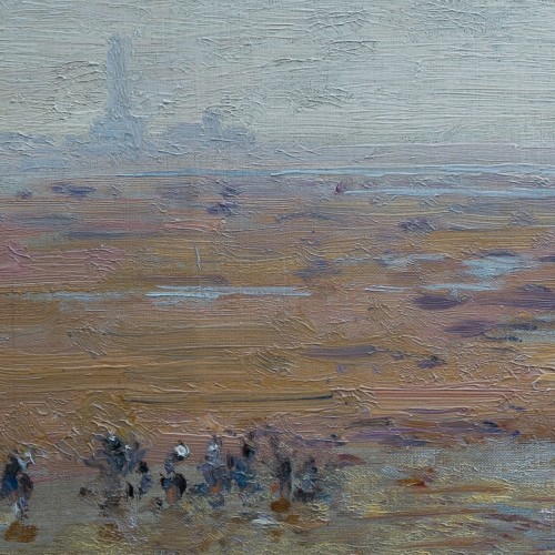 19th century - Alfred Wahlberg (1834-1906) - Harbor Scene at Saint Guénolé, Brittany
