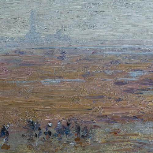 XIXe siècle - Alfred Wahlberg (1834-1906) - Scène du port à Saint Guénolé, Bretagne, 1899