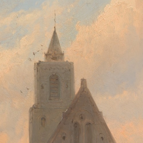 Pieter Cornelis Dommersen (1833 - après 1913) -  Utrecht, Une journée à la Place St. Gertrude (1880) - ClassicArtworks Stockholm