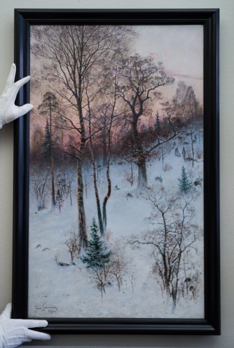 Carl Johansson (1863-1944) - Paysage d'Hiver de Björksätra (Björksättra), 1887 - Tableaux et dessins Style 