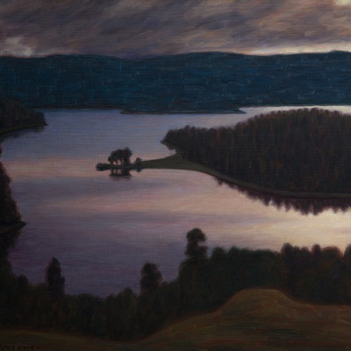 Paintings & Drawings  - Hilding Werner (1880-1944) - Moonlight Over Krokvattnet (near Glafsfjorden)
