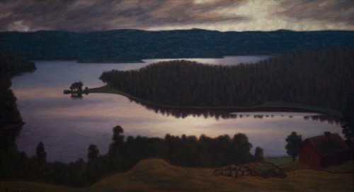 Hilding Werner (1880-1944) - Moonlight Over Krokvattnet (near Glafsfjorden) - 