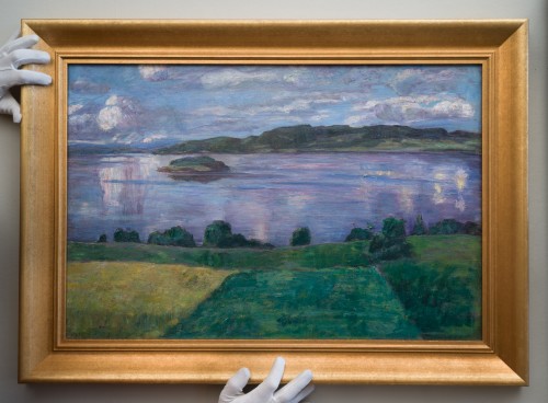 Tableaux et dessins  - Alfred Ekstam (1878-1935)  - Vue sur le lac Mangen, vers 1925