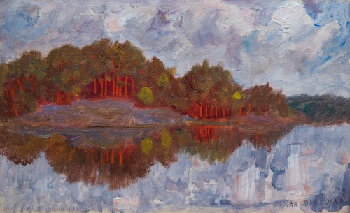 Oskar Bergman (1879-1963) - Pines in Evening Light,1939 - Paintings & Drawings Style 