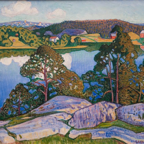Paintings & Drawings  - Gabriel Strandberg (1885-1966)  - Landscape from the West of Norrland, 1911