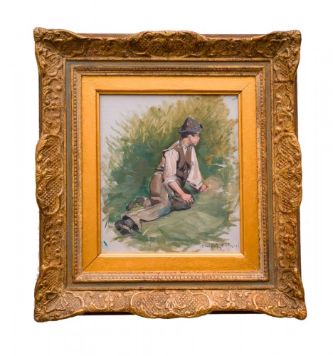 Ingeborg Westfelt-Eggertz (1855-1936)  - Perdu dans ses pensées, St.Nazaire (Bretagne)