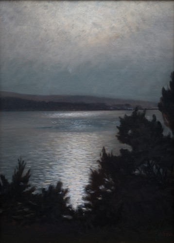Adolf Säfve (1860-1922) - Clair de lune sur le lac