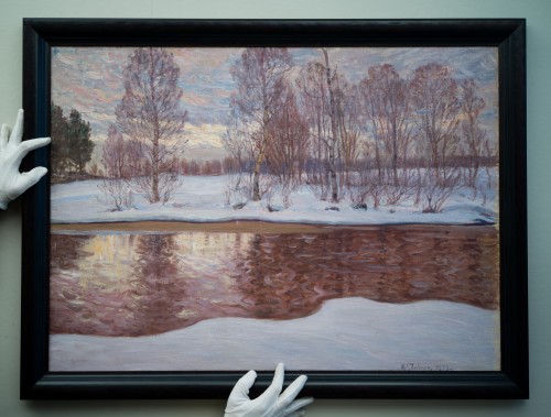 Anton Genberg (1862 - 1939) - Paysage d'hiver, 1919 - Tableaux et dessins Style 