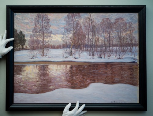 Anton Genberg (1862 - 1939) - Paysage d'hiver, 1919 - Tableaux et dessins Style 