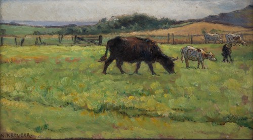 Nils Kreuger (1858-1930) - Cattle on the Meadow - Paintings & Drawings Style 