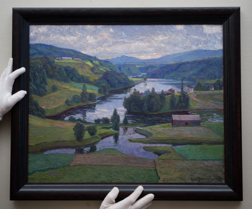 Paintings & Drawings  - Landscape View, Nordingrå, 1915 - Carl Johansson (1863-1944)