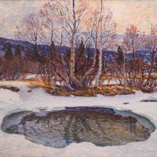Anton Genberg (1862 - 1939) - L'Étang en Hiver, 1927 - ClassicArtworks Stockholm