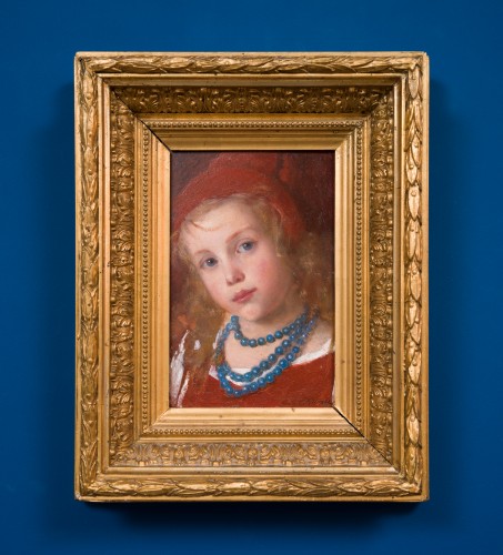 Emma Ekwall (1838-1925) - La Fille au Collier Bleu - ClassicArtworks Stockholm