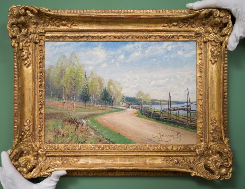 Tableaux et dessins Tableaux XIXe siècle - Carl Johansson (1863-1944) - Paysage d'été avec route, 1889