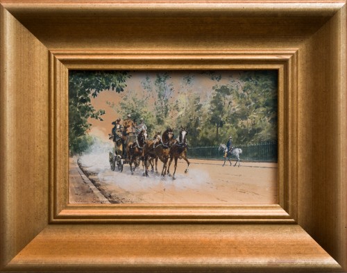 Anna Palm de Rosa (1859-1924) - Coach and horses at full speed