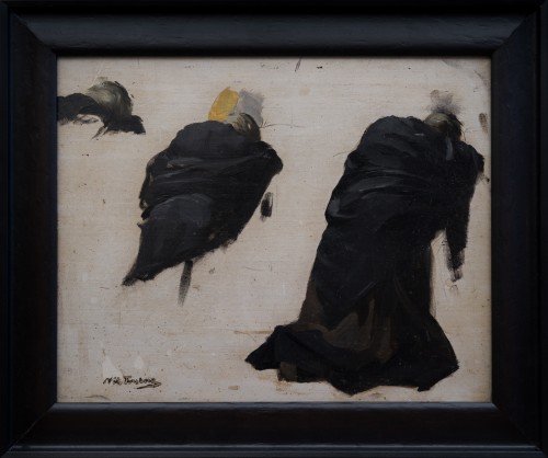 Nils Forsberg (1842-1934) - Esquisse à l'huile pour la peinture "Mort d'un héros", vers 1885-88