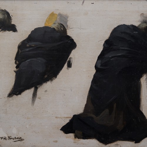 Nils Forsberg (1842-1934) - Esquisse à l'huile pour la peinture "Mort d'un héros", vers 1885-88 - ClassicArtworks Stockholm