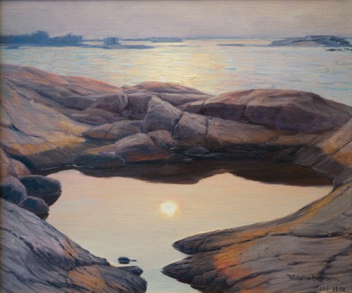Wilhelm Dahlbom (1855-1928) - Moonlight, Idö 1912 - Paintings & Drawings Style 