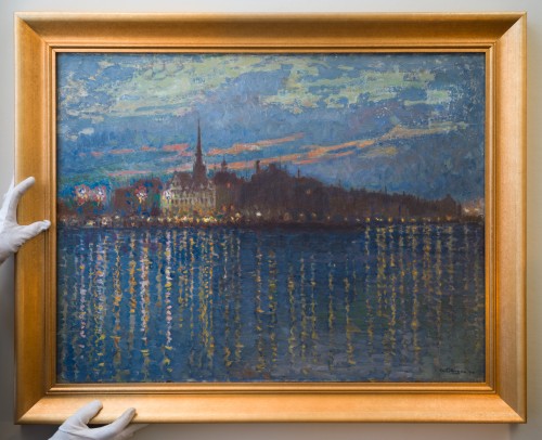 Axel Erdmann (1873-1954) - View Over Gamla Stan, Stockholm 1910 - Paintings & Drawings Style 