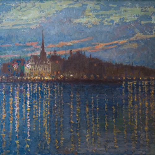 Axel Erdmann (1873-1954) - View Over Gamla Stan, Stockholm 1910 - 
