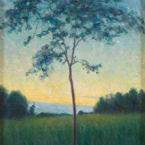 Elias Erdtman (1862-1945) - Coucher de soleil sur le champ - 