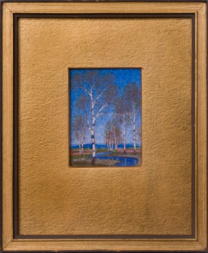 Oskar Bergman (1879-1963) - Birch Trees Reflected in a Stream