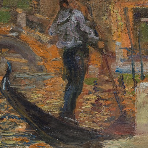 Allan Österlind (1855-1938) - Scène Vénitienne avec gondoliers - 