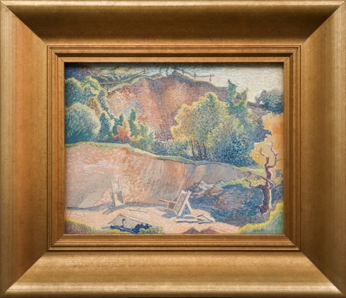 Axel Olson (1899-1986) - Colorful Landscape by the Cliff, c. 1935