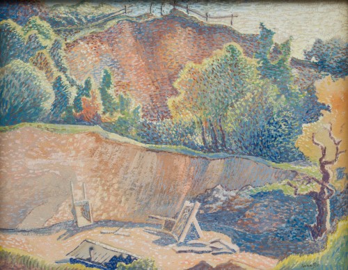 Axel Olson (1899-1986) - Colorful Landscape by the Cliff, c. 1935 - 