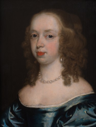  Portrait d'une dame en robe bleue, attribué à Theodore Russel (1614?1689
